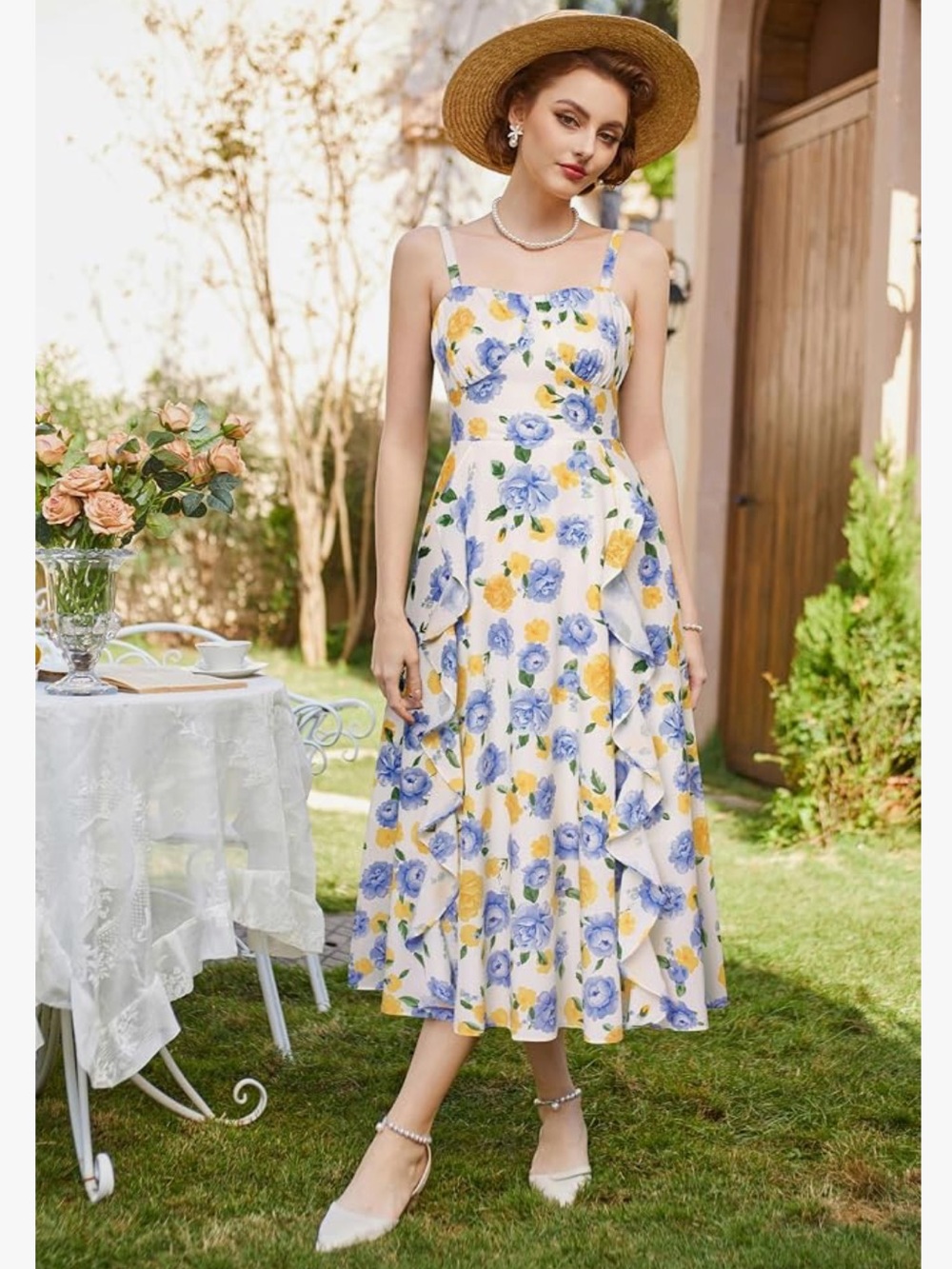 Plus Size Sundress Midi Ruffle Dress Darling 2X!